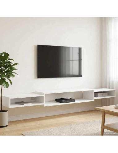 Mobile TV da Parete A parete Bianco 220 x 28 x 21 cm