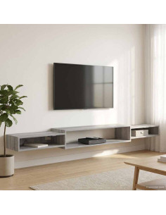 Mobile TV da Parete A parete Sonoma grigio 220 x 28 x 21 cm