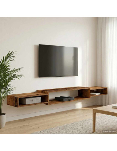 Mobile TV da Parete A parete Legno antico 220 x 28 x 21 cm