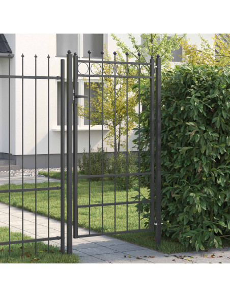 Cancello per recinzione HORST 100 x 175 cm Metallo Nero