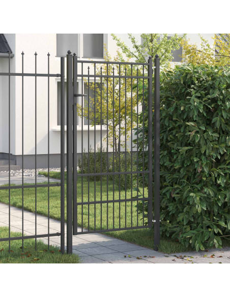 Cancello per recinzione HORST 100 x 175 cm Metallo Nero
