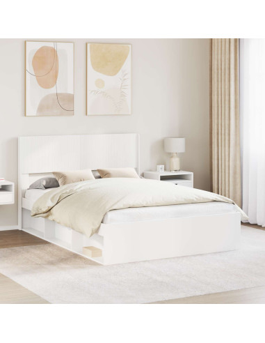 Struttura del letto con stoccaggio e testata Bianco