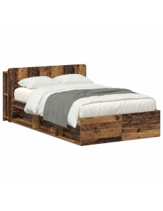 Telaio del letto con storage Legno antico 120 x 190 cm