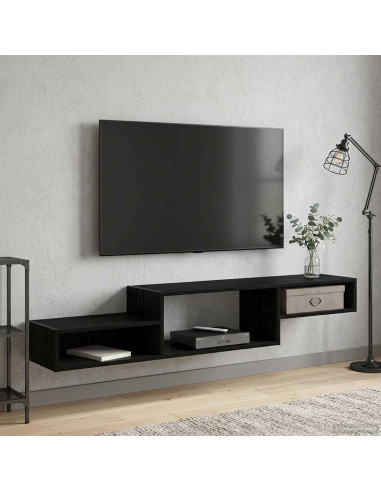Mobile TV da Parete A parete Rovere Nero 150 x 28 x 26 cm