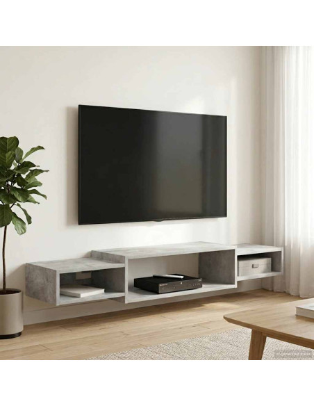 Mobile TV da Parete A parete Grigio Cemento 140 x 28 x 21 cm