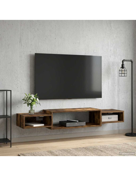 Mobile TV da Parete A parete Rovere Fumo 140 x 28 x 21 cm