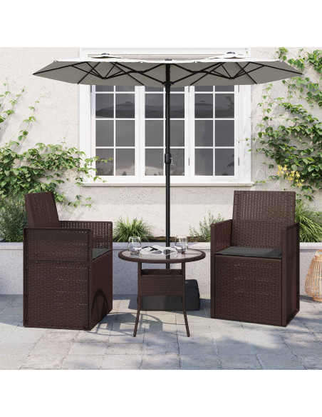 Cuscini per Seduta 2 pcs Antracite 47 x 36 x 2 cm Poliestere