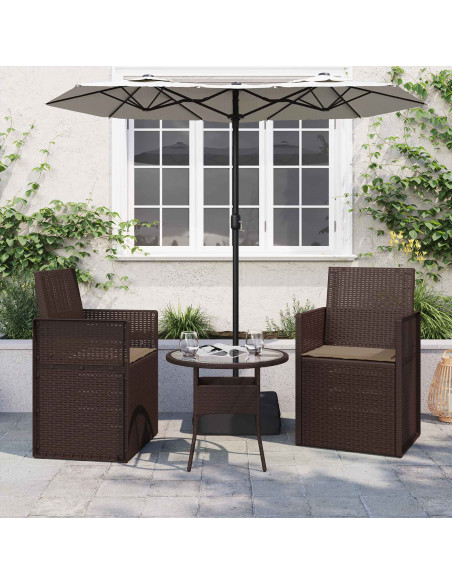 Cuscini per Seduta 2 pcs Tortora 47 x 36 x 2 cm Poliestere