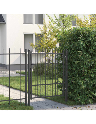 Cancello per recinzione HORST 100 x 125 cm Metallo Nero