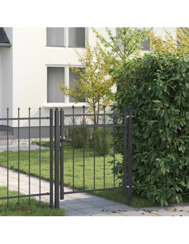 Cancello per recinzione HORST 100 x 100 cm Metallo Nero