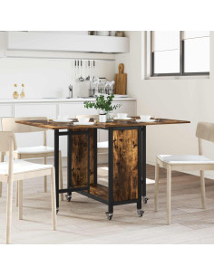 Tavolo da pranzo pieghevole con ruote 130 x 80 x 76,5 cm
