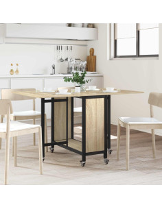 Tavolo da pranzo pieghevole con ruote 130 x 80 x 76,5 cm