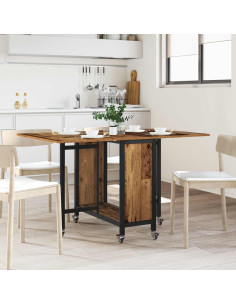 Tavolo da pranzo pieghevole con ruote 130 x 80 x 76,5 cm