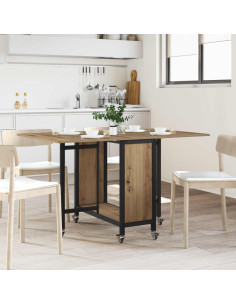 Tavolo da pranzo pieghevole con ruote 130 x 80 x 76,5 cm