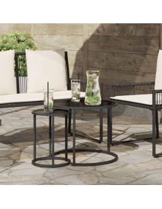 Set di Tavolini da Caffè 2 pcs 55 x 55 x 45 cm acciaio