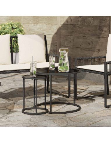 Set di Tavolini da Caffè 2 pcs 55 x 55 x 45 cm acciaio