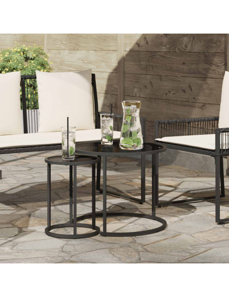 Set di Tavolini da Caffè 2 pcs 55 x 55 x 45 cm acciaio