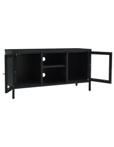 Mobile TV Nero 105x35x52 cm in Acciaio e Vetro