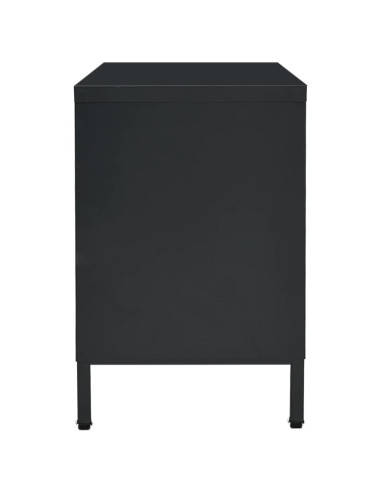 Mobile TV Nero 105x35x52 cm in Acciaio e Vetro
