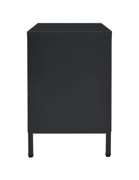 Mobile TV Nero 105x35x52 cm in Acciaio e Vetro