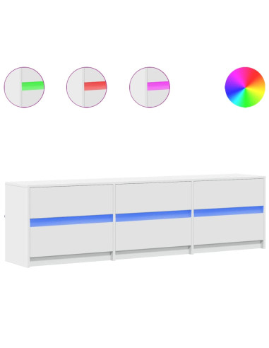 Mobile Porta TV con LED Bianco 180x34x50cm in Truciolato