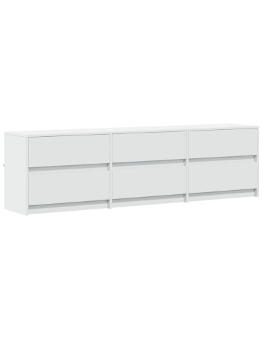 Mobile Porta TV con LED Bianco 180x34x50cm in Truciolato