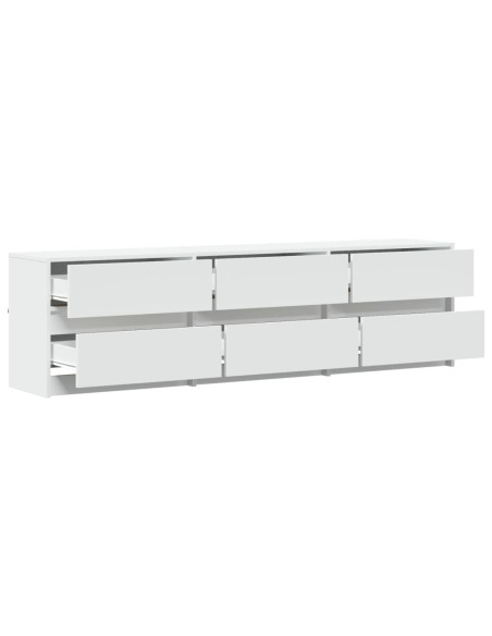 Mobile Porta TV con LED Bianco 180x34x50cm in Truciolato