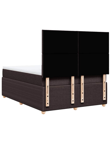 Giroletto a Molle con Materasso Marrone Scuro 140x200cm Tessuto