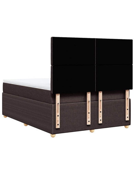 Giroletto a Molle con Materasso Marrone Scuro 140x200cm Tessuto