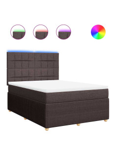 Giroletto a Molle con Materasso Marrone Scuro 140x200cm Tessuto 2