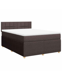 Giroletto a Molle con Materasso Marrone Scuro 140x200cm Tessuto 2