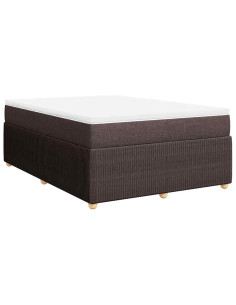 Giroletto a Molle con Materasso Marrone Scuro 140x200cm Tessuto 2