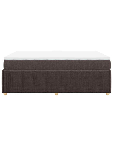 Giroletto a Molle con Materasso Marrone Scuro 140x200cm Tessuto