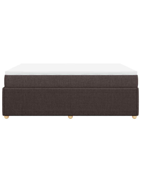 Giroletto a Molle con Materasso Marrone Scuro 140x200cm Tessuto