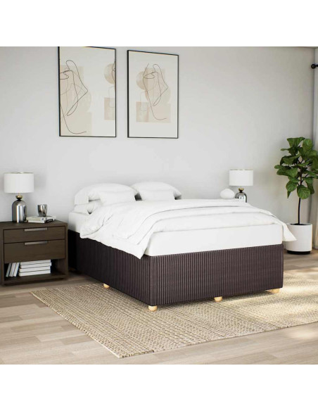 Giroletto senza Materasso Marrone Scuro 140x200 cm Tessuto