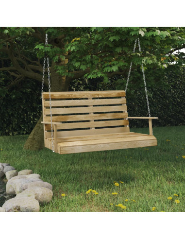 Panchina a Dondolo 110 cm in Legno di Pino Impregnato