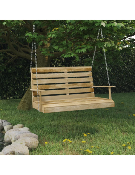 Panchina a Dondolo 110 cm in Legno di Pino Impregnato