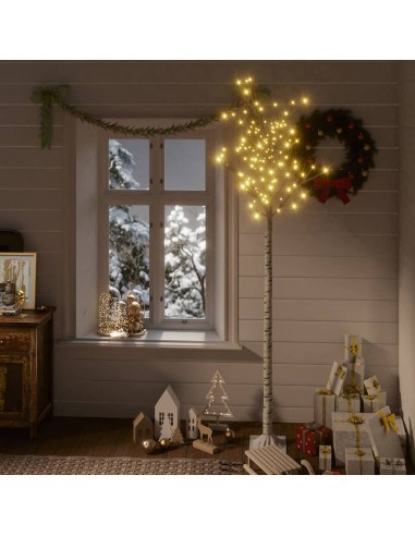 Albero Natale 220 LED 2,2 m Salice Bianco Caldo Interno Esterno