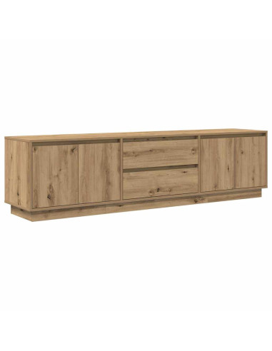 Mobile Porta TV con Luci LED Rovere Artigianale 193,5x41x50 cm