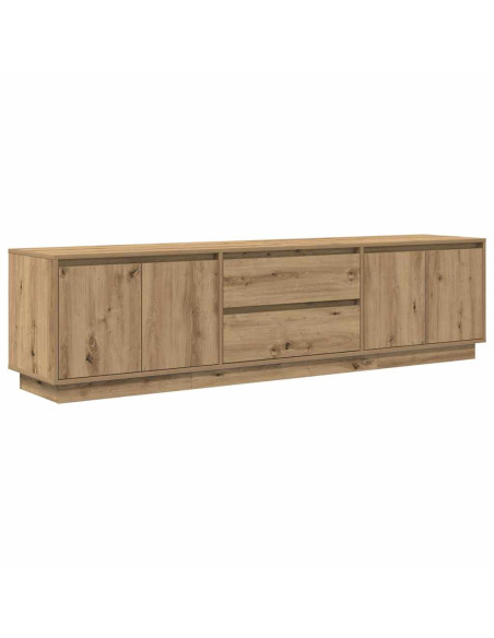 Mobile Porta TV con Luci LED Rovere Artigianale 193,5x41x50 cm