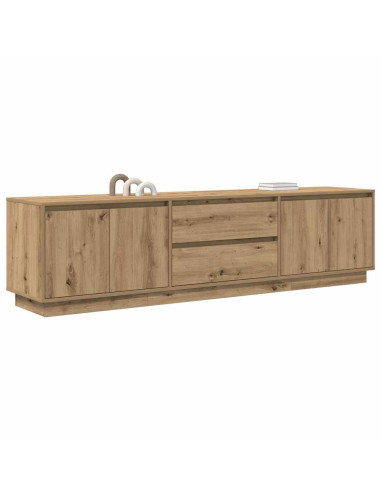 Mobile Porta TV con Luci LED Rovere Artigianale 193,5x41x50 cm