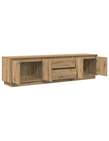 Mobile Porta TV con Luci LED Rovere Artigianale 193,5x41x50 cm