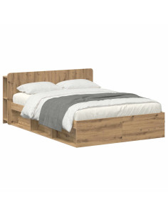 Telaio del letto con storage Rovere Artigianale 140 x 190 cm