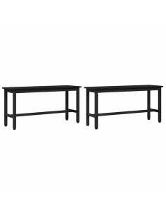 Panchina da pranzo 2 pcs Rovere Nero 100 x 32,5 x 48,5 cm 2