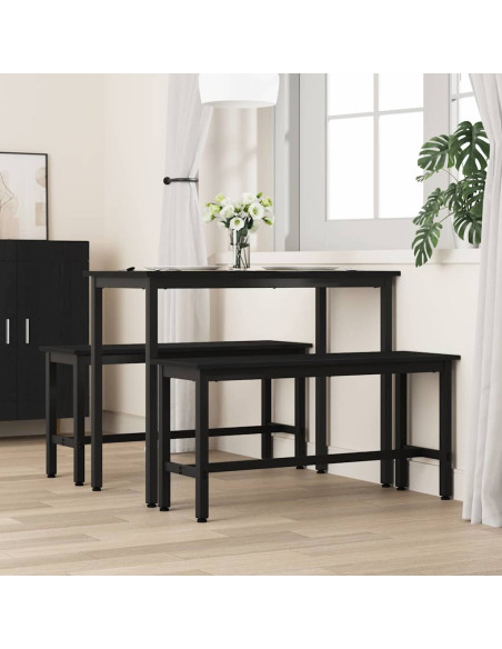 Panchina da pranzo 2 pcs Rovere Nero 100 x 32,5 x 48,5 cm