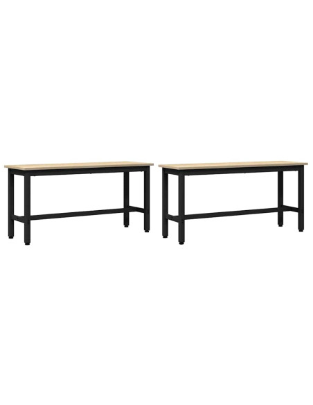 Panchina da pranzo 2 pcs Rovere Sonoma 100 x 32,5 x 48,5 cm