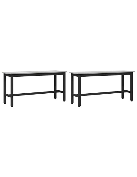 Panchina da pranzo 2 pcs Grigio Sonoma 100 x 32,5 x 48,5 cm