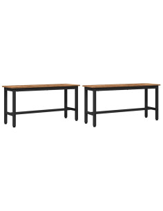Panchina da pranzo 2 pcs Legno vecchio 100 x 32,5 x 48,5 cm 2