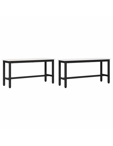Panchina da pranzo 2 pcs Bianco 100 x 32,5 x 49 cm