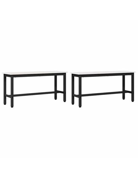 Panchina da pranzo 2 pcs Bianco 100 x 32,5 x 49 cm